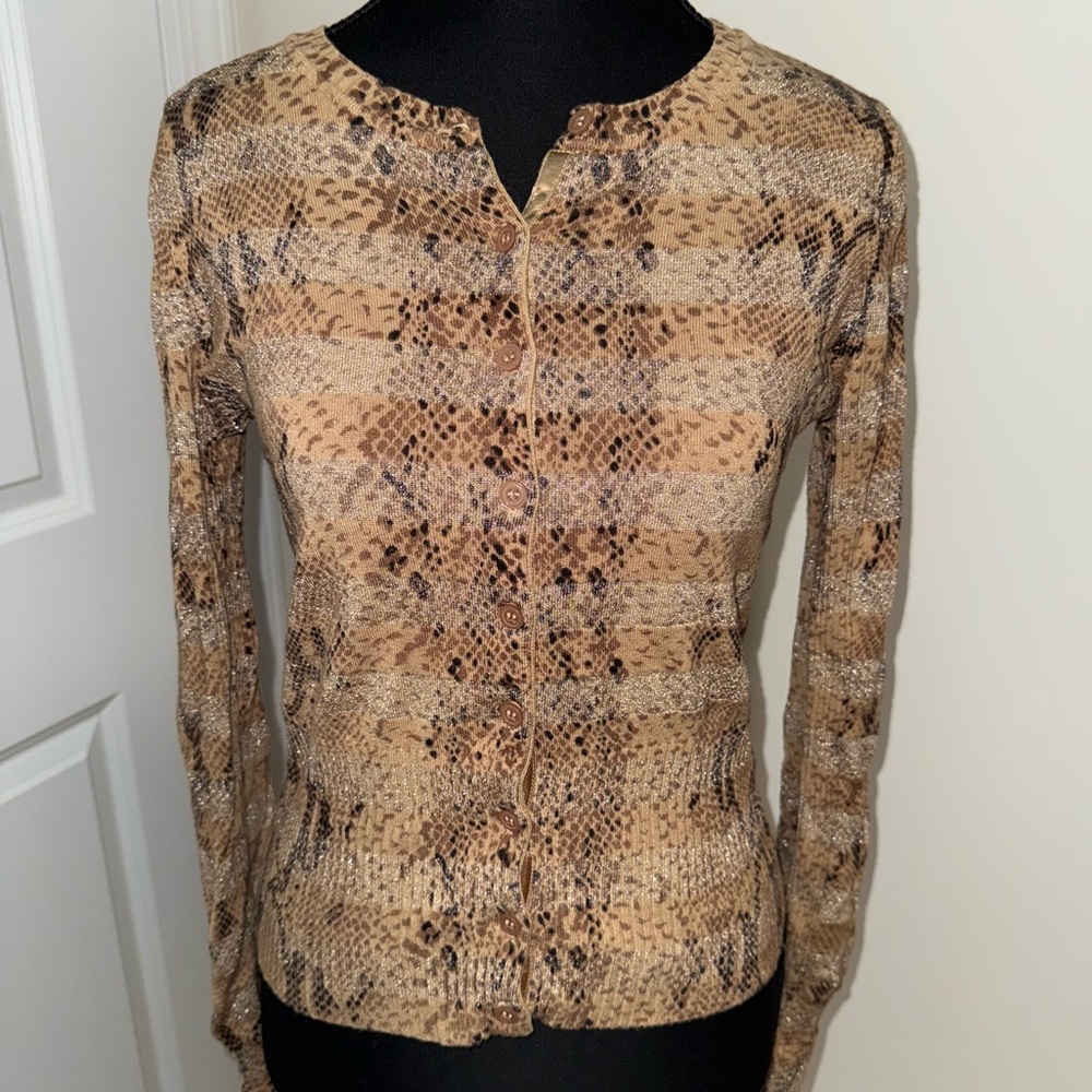 Tan snake print cardigan